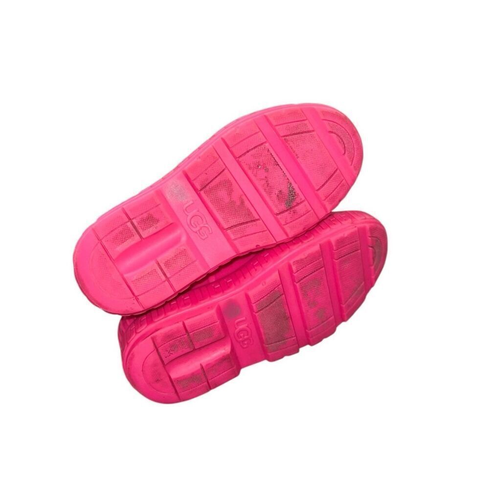 UGG Kids Pink Rain Boots Fleece Lined Size 13 Waterproof School Shoes - Picture 12 of 12